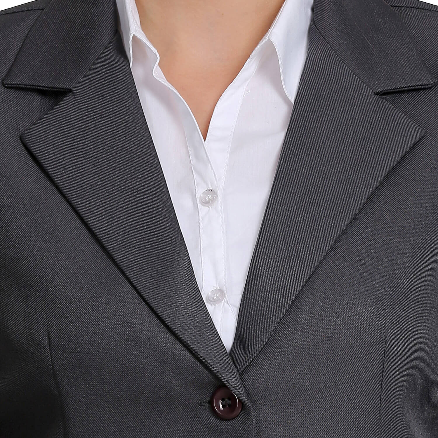 Women’s Regular Fit Formal Grey Poly Cotton Blazer – ZX3