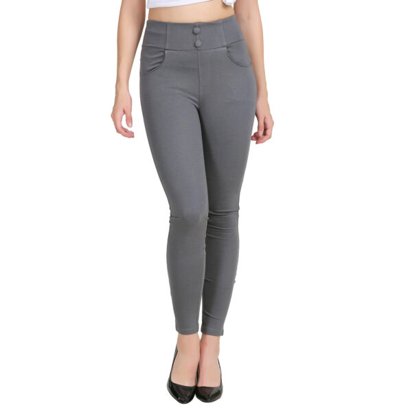 Ladies Casual High Rise Grey Jegging – ZX3